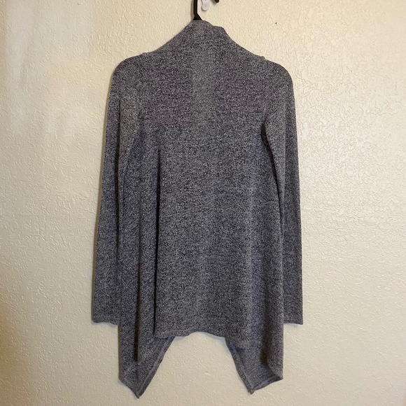 Mudd Cardigan Sweater Heathered Black & White Women's Open-Front Style - Size M - Picture 2 of 7